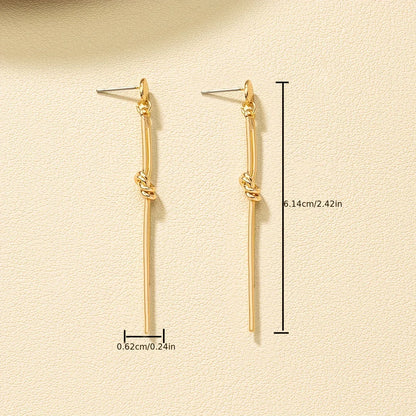 Boucles d'Oreilles Nœud Métal Femme - Bijou Élégant Tendance - AgorAstrA