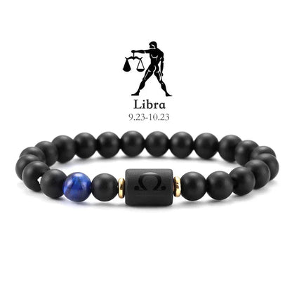 Bracelet Zodiaque Pierre Naturelle - 12 Signes Astrologiques Unisexe - AgorAstrA