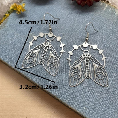 Boucles d'Oreilles Papillon Lune Femme - Bijou Féerique Original - AgorAstrA