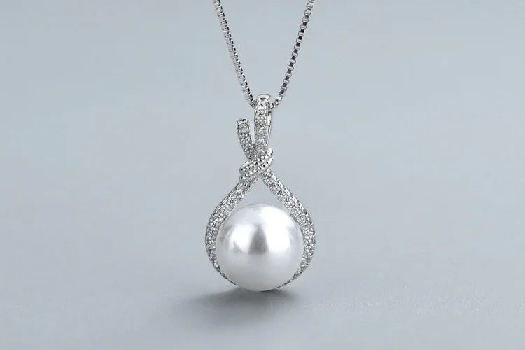 Collier Perle Mariée - Pendentif Cuivre Zircon - Pierre Naissance Janvier - Bijou Mariage - AgorAstrA