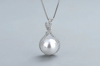 Collier Perle Mariée - Pendentif Cuivre Zircon - Pierre Naissance Janvier - Bijou Mariage - AgorAstrA