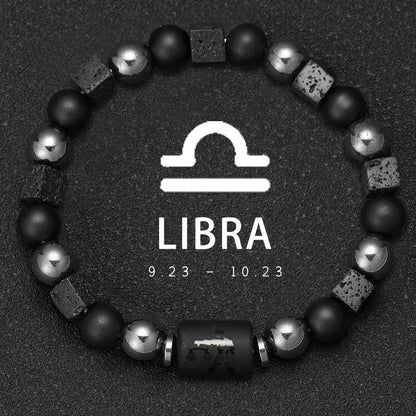 Bracelet Zodiaque Pierre Naturelle - 12 Signes Astrologiques Unisexe - AgorAstrA