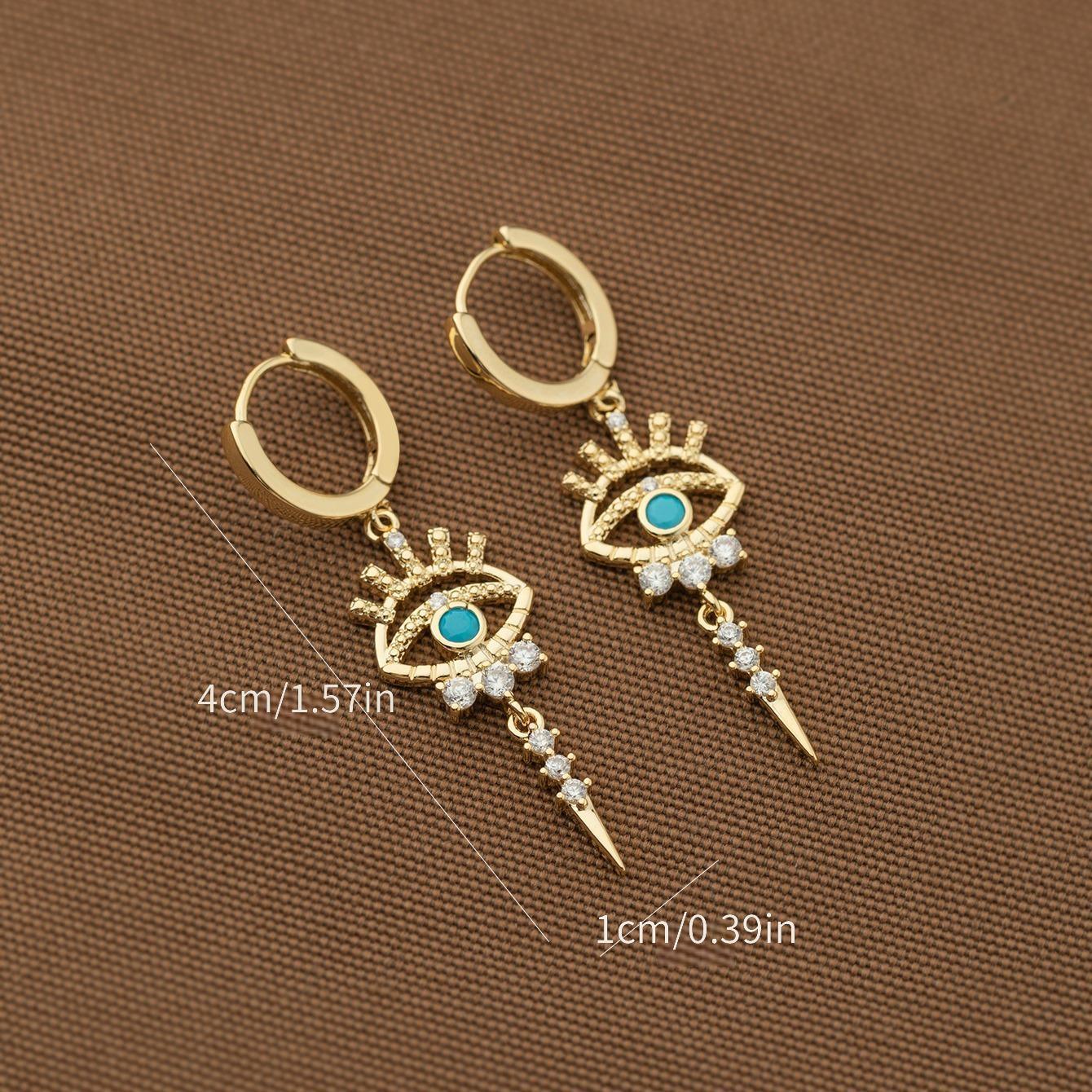 Boucles d'Oreilles Pendantes Œil Protecteur - Bijou Porte-Bonheur Femme - AgorAstrA