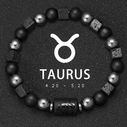 Bracelet Zodiaque Pierre Naturelle - 12 Signes Astrologiques Unisexe - AgorAstrA