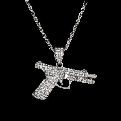 Collier pendentif arme créatif et raffiné, style tendance hip-hop, pour homme et femme. Bijou tendance. - AgorAstrA