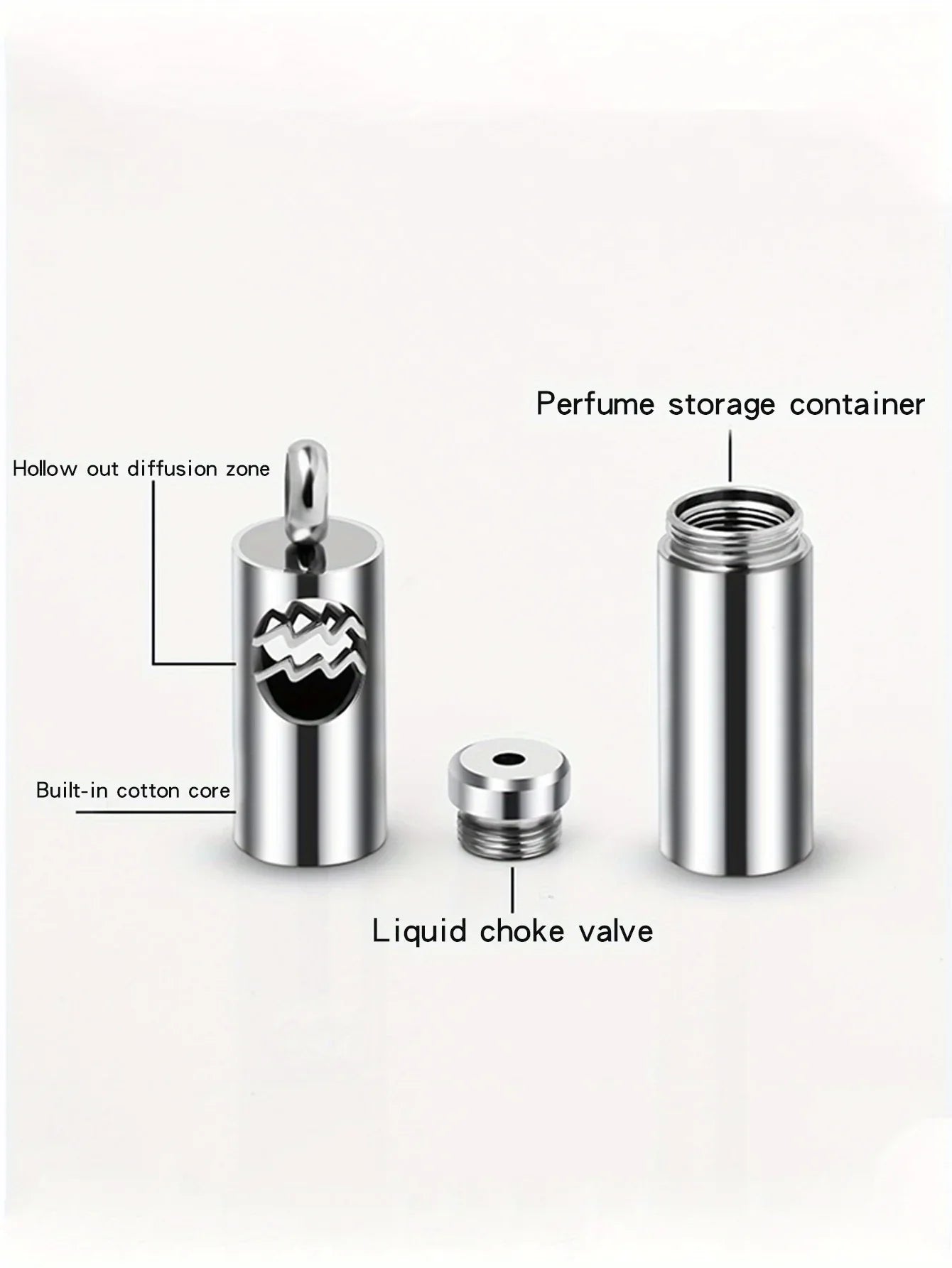 Collier Pendentif Zodiaque Parfum - Acier Inoxydable 304 - Design Fumée Bleue - AgorAstrA