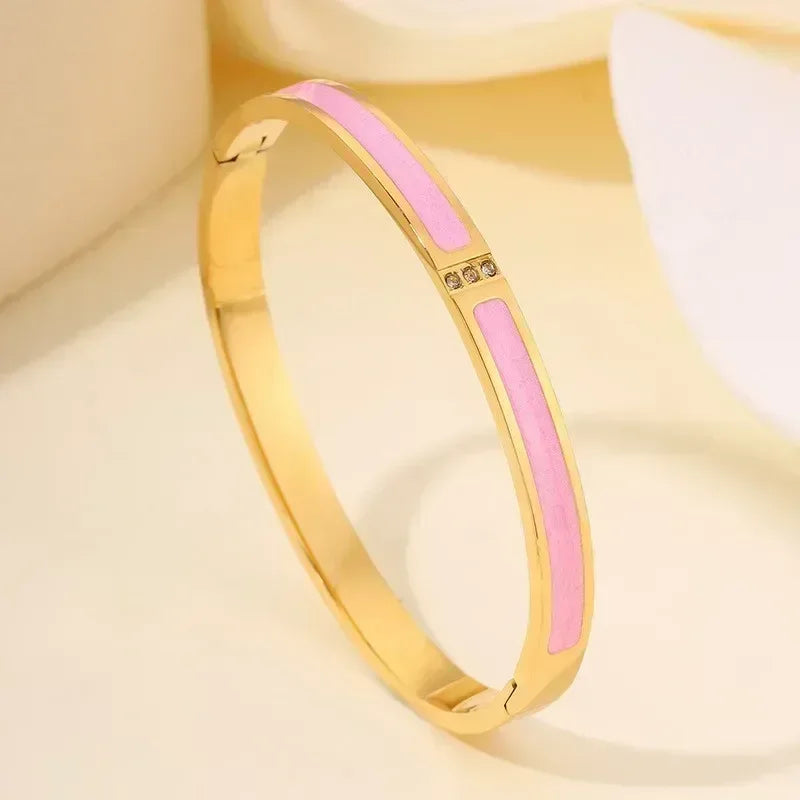 Ensemble 5 Bracelets ZAKOL Acier Inoxydable Zirconiums Empiler Femme - AgorAstrA