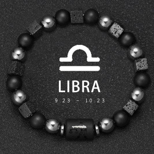 12 Bracelets Zodiaques en Pierre Naturelle Cancer Vierge Lion Balance Bracelet Cadeaux Couple Amitié Bijoux pulsera hombre - AgorAstrA