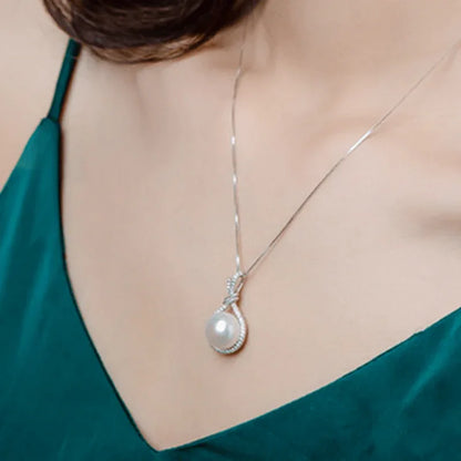 Collier Perle Mariée - Pendentif Cuivre Zircon - Pierre Naissance Janvier - Bijou Mariage - AgorAstrA