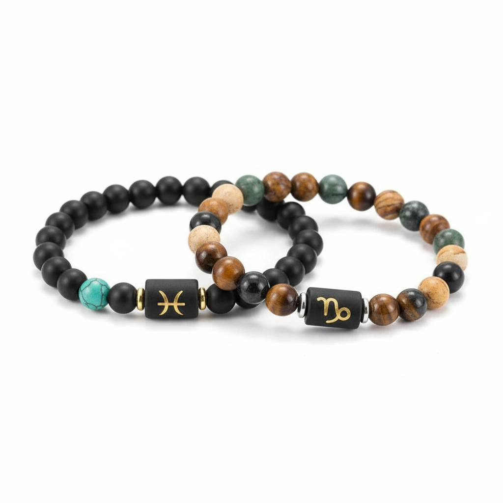 Pack Bijoux Duo Protection - Bracelets Zodiaque Pierres Naturelles