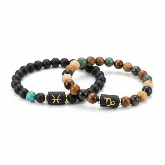 Pack Bijoux Duo Protection - Bracelets Zodiaque Pierres Naturelles